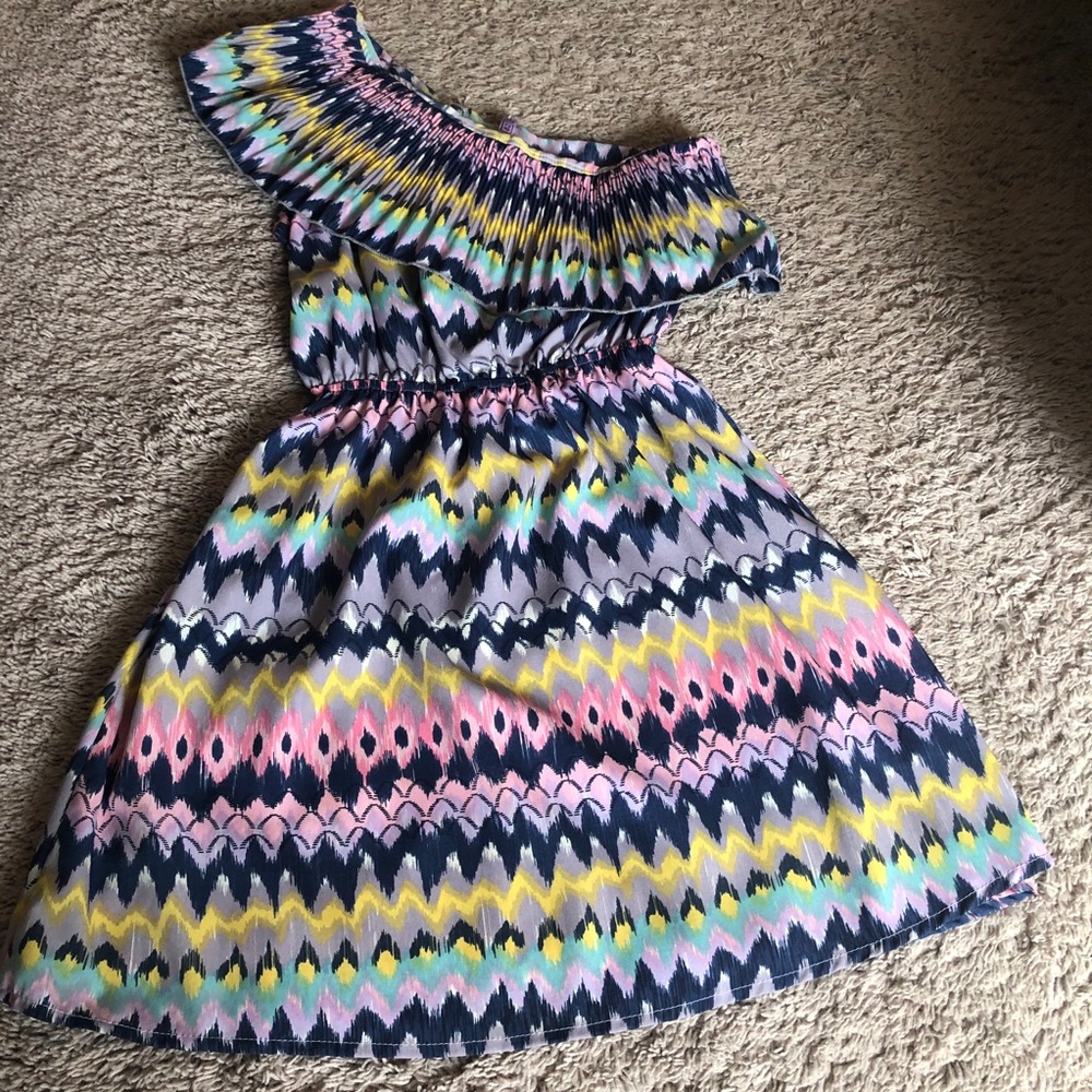 Colorful, One Shoulder Boutique Dress